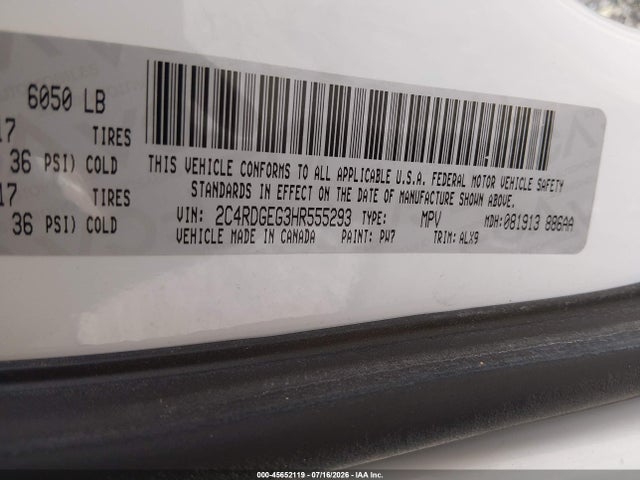 Dodge Grand Caravan Gt 2017 2C4RDGEG3HR555293 Image 9