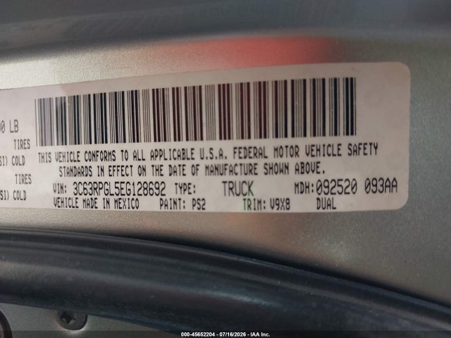 Aukcja sprzedaży 2014 Ram 3500 Tradesman, vin: 3C63RPGL5EG128692, numer aukcji: 45652204