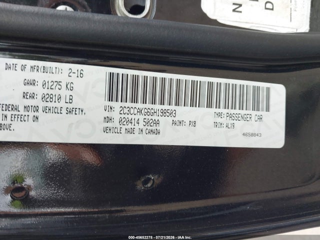 Aukcja sprzedaży 2016 Chrysler 300c Awd, vin: 2C3CCAKG6GH198503, numer aukcji: 45652278