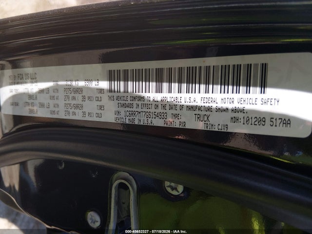 RAM 1500 Sport 2016 1C6RR7MT7GS154933 Image 9