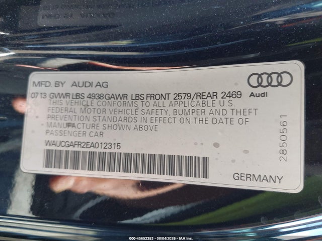 Продажа на аукционе авто 2014 Audi S5 3.0t Premium Plus, vin: WAUCGAFR2EA012315, номер лота: 45652353