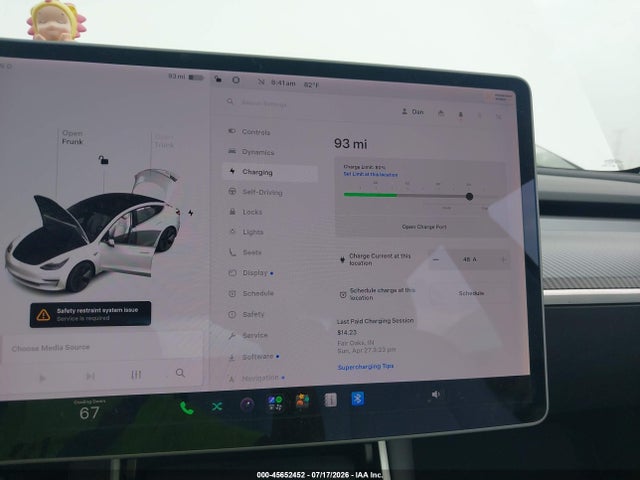 45652452 :رقم المزاد ، 5YJ3E1EB3LF791306 vin ، 2020 Tesla Model 3 Long Range Dual Motor All-wheel Drive مزاد بيع