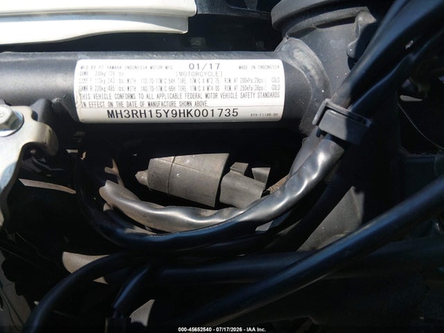 2017 Yamaha Yzfr3 A მანქანა იყიდება აუქციონზე, vin: MH3RH15Y9HK001735, აუქციონის ნომერი: 45652540