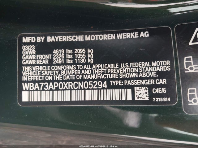 BMW 430i Xdrive 2024 WBA73AP0XRCN05294 Image 9