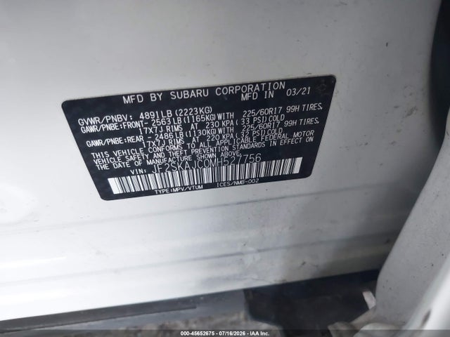 JF2SKAJC0MH527756 Subaru Forester Premium