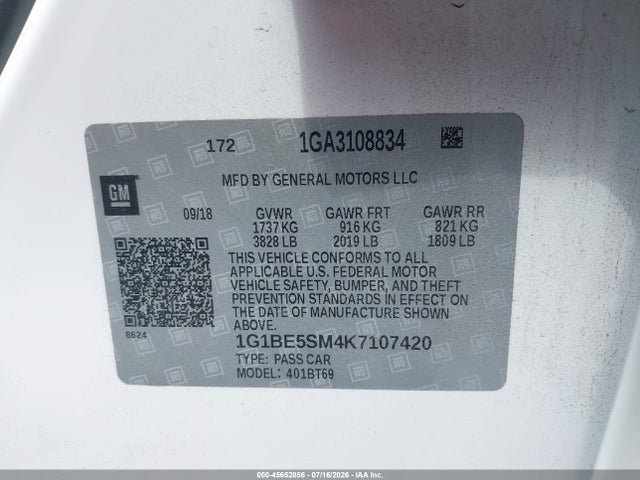 1G1BE5SM4K7107420 Chevrolet CRUZE LT