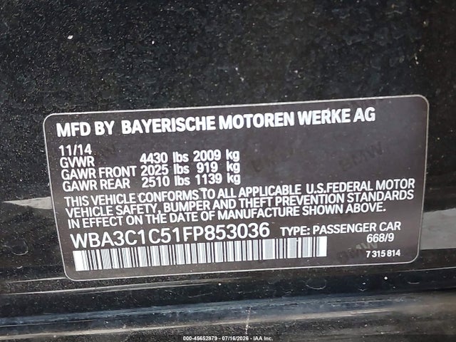 WBA3C1C51FP853036 BMW 328I