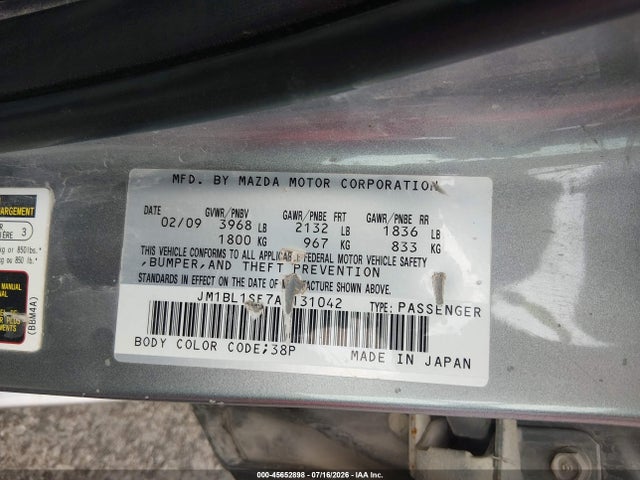 Aukcja sprzedaży 2010 Mazda Mazda3 I Touring, vin: JM1BL1SF7A1131042, numer aukcji: 45652898