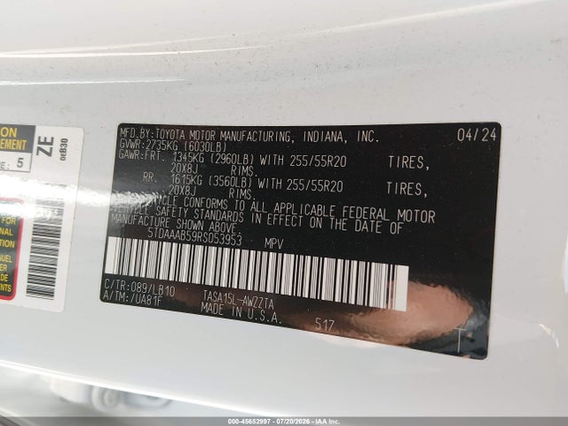 Toyota Grand Highlander Platinum 2024 5TDAAAB59RS053953 Image 9