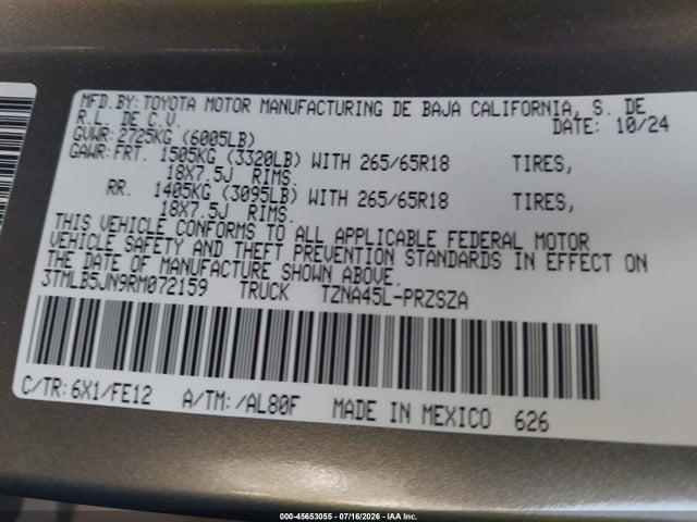Toyota Tacoma Trd Sport 2024 3TMLB5JN9RM072159 Image 9