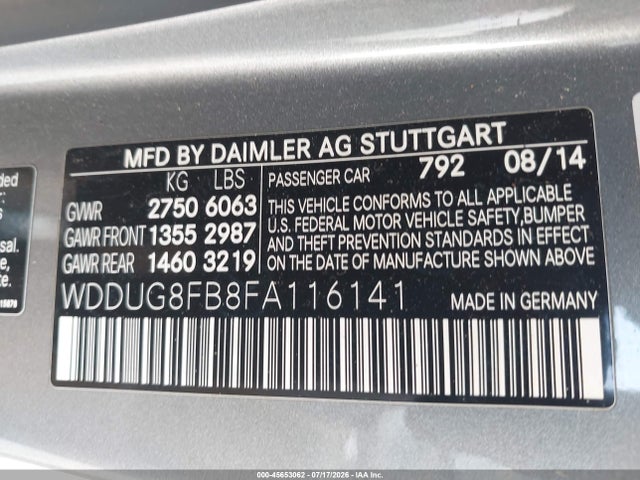 Продажа на аукционе авто 2015 Mercedes-benz S 550 4matic, vin: WDDUG8FB8FA116141, номер лота: 45653062