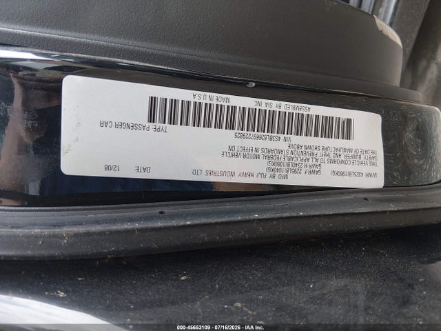 Aukcja sprzedaży 2009 Subaru Legacy 2.5i Limited, vin: 4S3BL626697229825, numer aukcji: 45653109