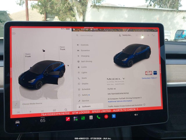 Aukcja sprzedaży 2023 Tesla Model Y Awd/long Range Dual Motor All-wheel Drive, vin: 7SAYGDEEXPA116702, numer aukcji: 45653123