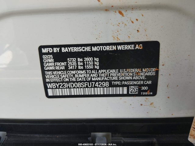 BMW I4 Gran Coupe Edrive40 2025 WBY23HD08SFU74298 Image 9