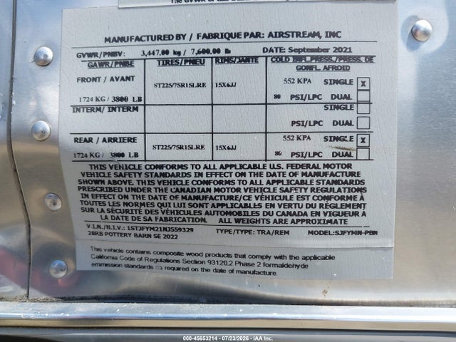Airstream 28rb 2022 1STJFYM21NJ559329 Image 9
