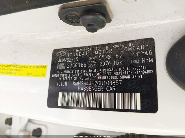 KMHGH4JH2GU103857 Hyundai Equus Ultimate