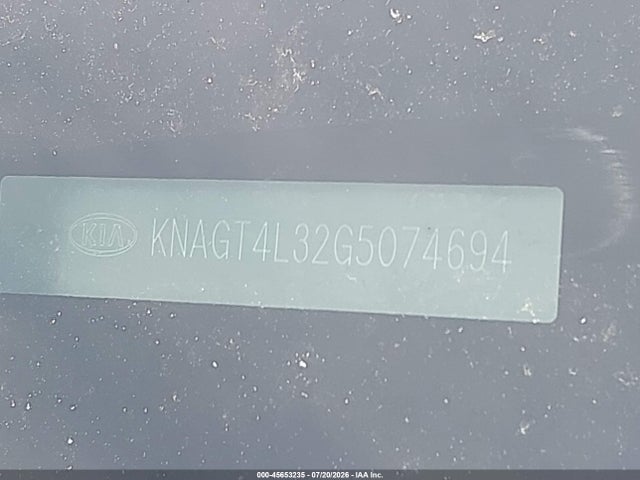 Aukcja sprzedaży 2016 Kia Optima Lx, vin: KNAGT4L32G5074694, numer aukcji: 45653235
