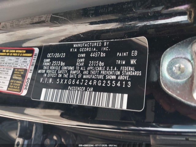 Aukcja sprzedaży 2024 Kia K5 Gt-line, vin: 5XXG64J24RG255413, numer aukcji: 45653244
