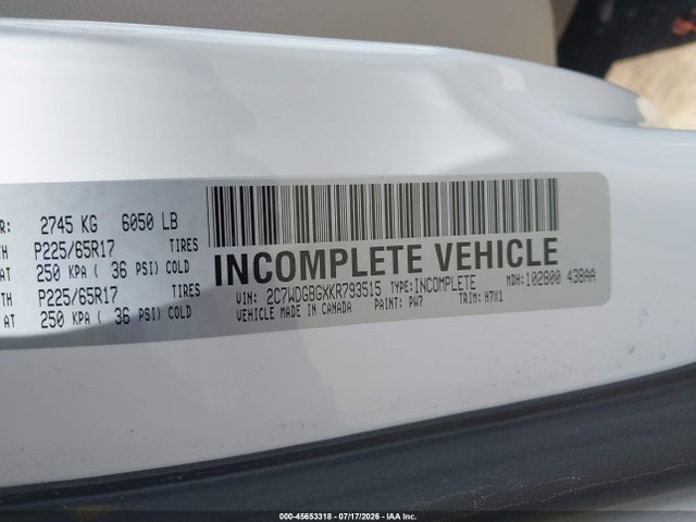 Aukcja sprzedaży 2019 Dodge Grand Caravan Se, vin: 2C7WDGBGXKR793515, numer aukcji: 45653318