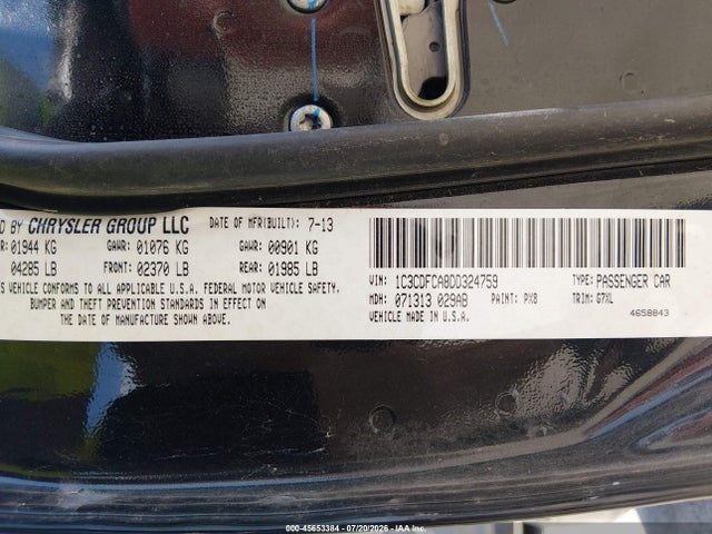 Продажа на аукционе авто 2013 Dodge Dart Limited, vin: 1C3CDFCA8DD324759, номер лота: 45653384