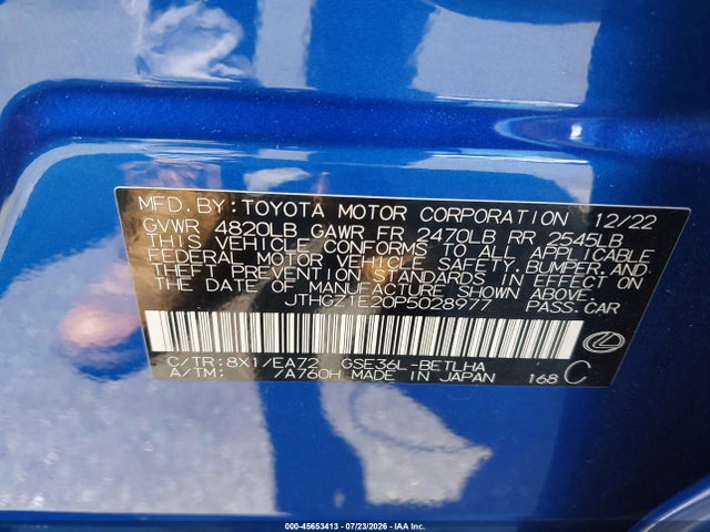 Продаж на аукціоні авто 2023 Lexus Is 350 F Sport, vin: JTHGZ1E20P5028977, номер лоту: 45653413