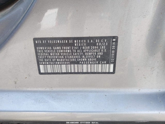 45653469 :رقم المزاد ، 3VW5M7BU1RM006609 vin ، 2024 Volkswagen Jetta 1.5t S مزاد بيع