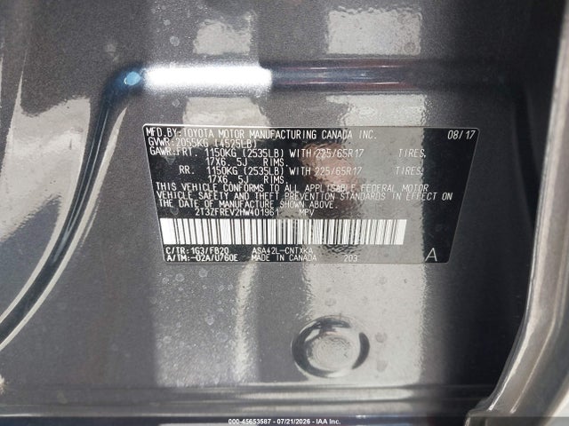 Toyota RAV4 LE 2017 2T3ZFREV2HW401961 Image 9