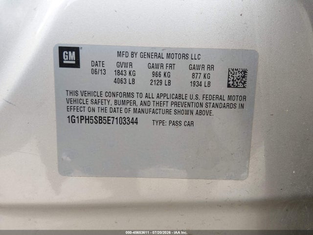 Chevrolet Cruze Eco Auto 2014 1G1PH5SB5E7103344 Image 9