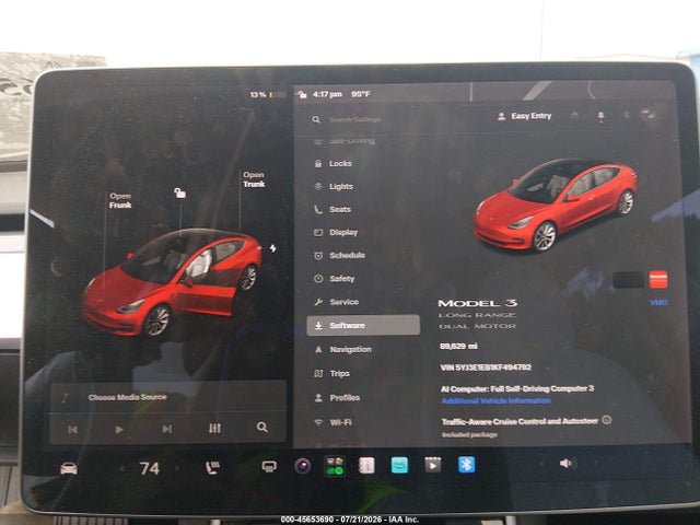 Продаж на аукціоні авто 2019 Tesla Model 3 Long Range/performance, vin: 5YJ3E1EB1KF494792, номер лоту: 45653690