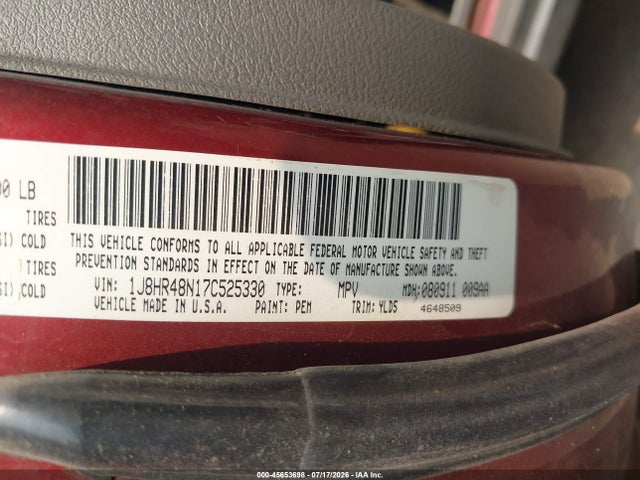 Продаж на аукціоні авто 2007 Jeep Grand Cherokee Laredo, vin: 1J8HR48N17C525330, номер лоту: 45653698