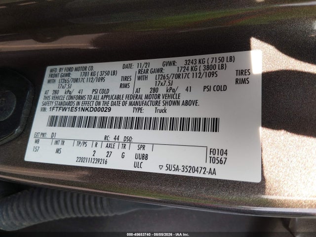 Ford F-150 Xlt 2022 1FTFW1E51NKD00029 Image 9