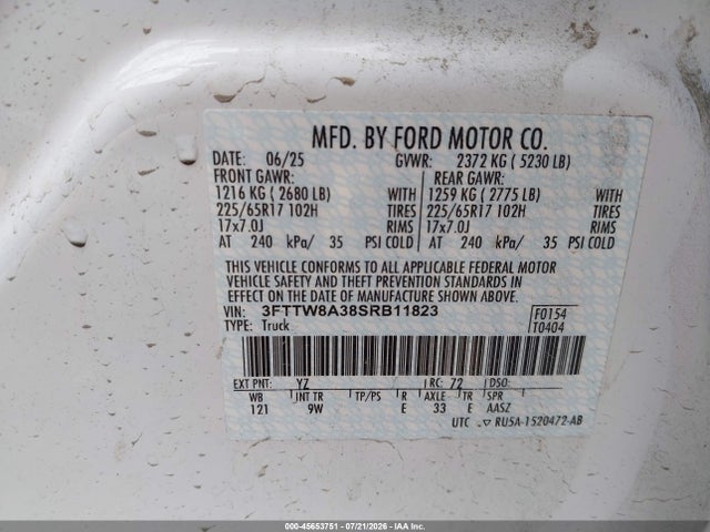 Ford Maverick Xl 2025 3FTTW8A38SRB11823 Image 9