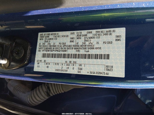 Aukcja sprzedaży 2023 Ford F-150 Xlt, vin: 1FTEW1EP1PKD15081, numer aukcji: 45653841