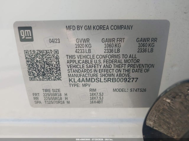Продажа на аукционе авто 2024 Buick Encore Gx Sport Touring Fwd, vin: KL4AMDSL5RB009277, номер лота: 45653885