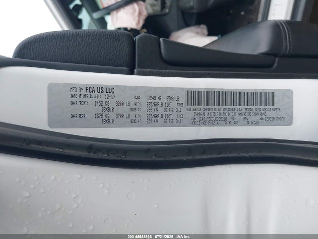 45653896 :رقم المزاد ، 1C4RJFBG6JC229218 vin ، 2018 Jeep Grand Cherokee Limited 4x4 مزاد بيع