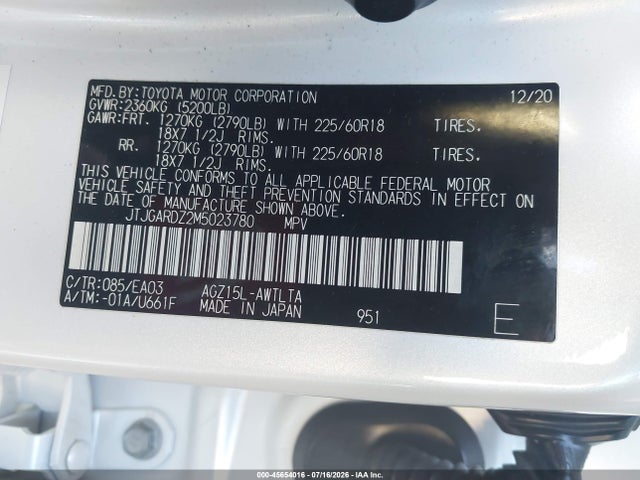 Lexus NX 300 2021 JTJGARDZ2M5023780 Image 9