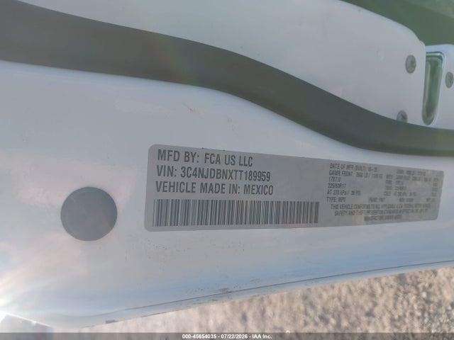 45654035 :رقم المزاد ، 3C4NJDBNXTT189959 vin ، 2026 Jeep Compass Latitude مزاد بيع