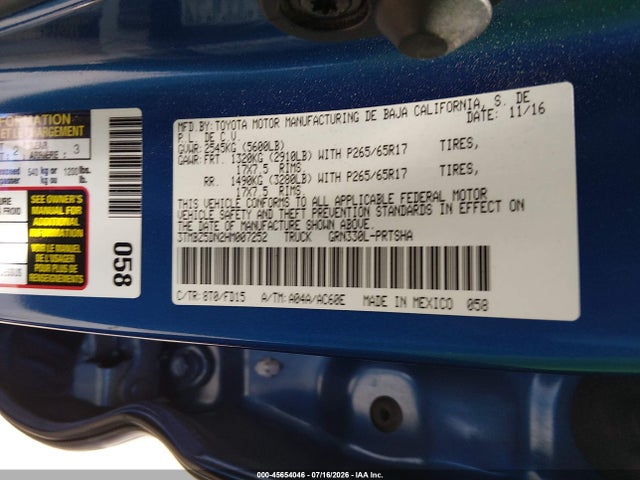3TMBZ5DN2HM007252 Toyota Tacoma Trd Sport