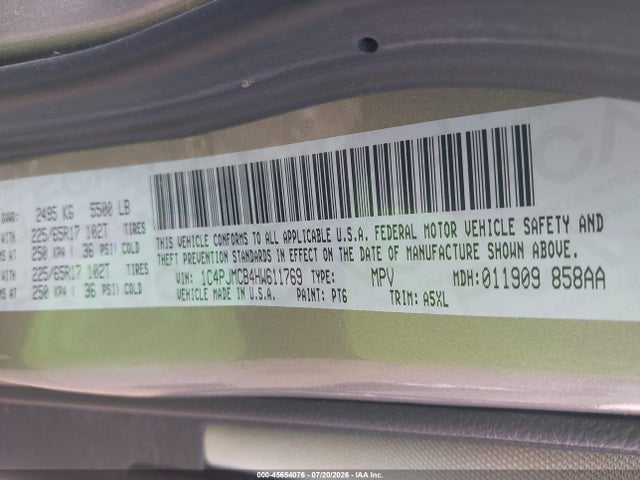 Продаж на аукціоні авто 2017 Jeep Cherokee Latitude, vin: 1C4PJMCB4HW611769, номер лоту: 45654076