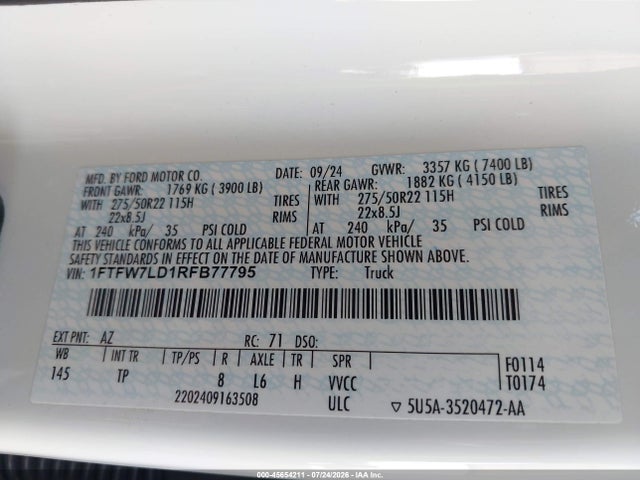 Ford F-150 Platinum 2024 1FTFW7LD1RFB77795 Image 9