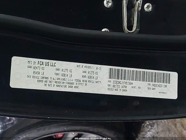 Продаж на аукціоні авто 2015 Dodge Charger R/t Scat Pack, vin: 2C3CDXGJ1FH915604, номер лоту: 45654214