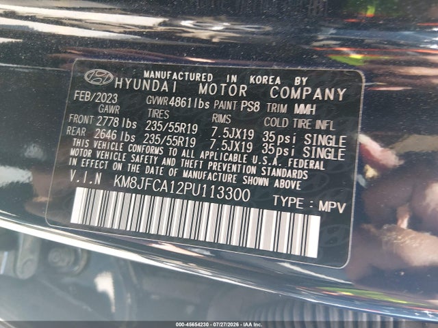 Продаж на аукціоні авто 2023 Hyundai Tucson Hybrid Sel Convenience, vin: KM8JFCA12PU113300, номер лоту: 45654230