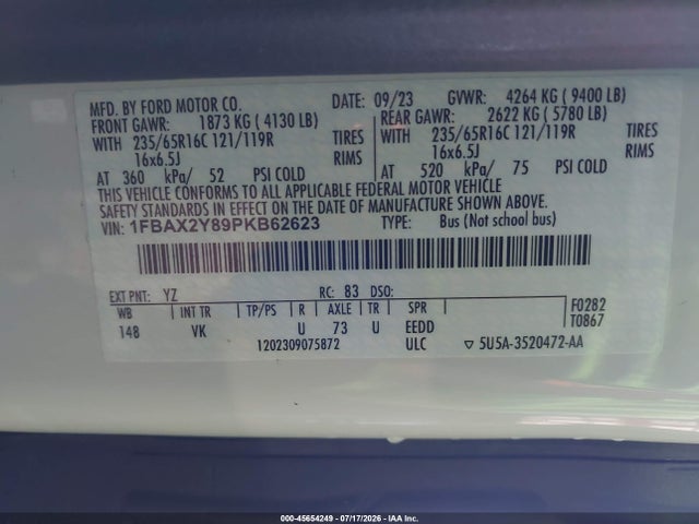 1FBAX2Y89PKB62623 Ford Transit-350 Passenger Van Xl