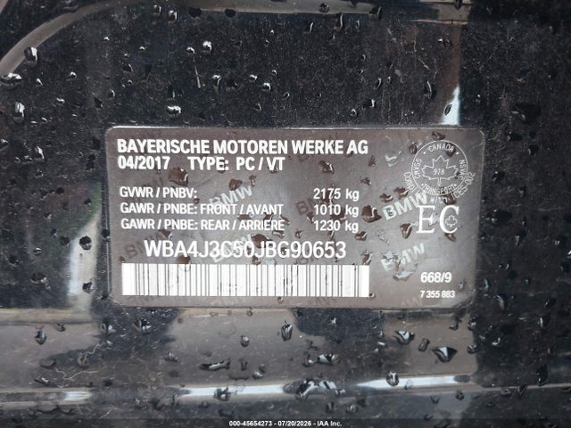 Auction sale of the 2018 Bmw 430i Gran Coupe Xdrive, vin: WBA4J3C50JBG90653, lot number: 45654273
