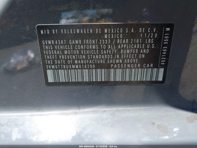 3VW6T7BUXMM018290 Volkswagen Jetta Gli 2.0t Autobahn/2.0t S