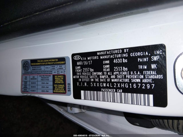 5XXGW4L2XHG167297 KIA Optima Sx Turbo