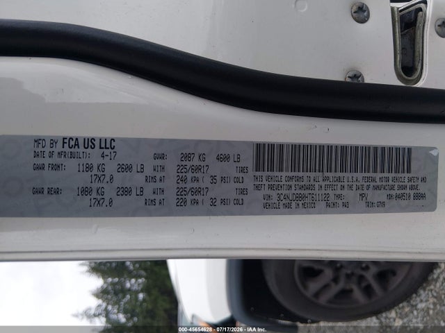 Jeep Compass Latitude 2017 3C4NJDBB0HT611122 Image 9