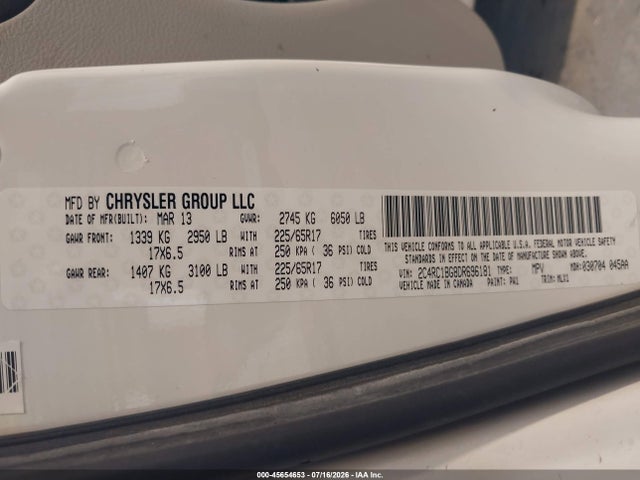 Продаж на аукціоні авто 2013 Chrysler Town & Country Touring, vin: 2C4RC1BG8DR696181, номер лоту: 45654653