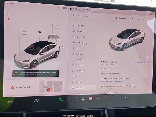 Продажа на аукционе авто 2020 Tesla Model 3 Standard Range Plus Rear-wheel Drive/standard Range Rear-wheel Drive, vin: 5YJ3E1EA6LF599434, номер лота: 45654680