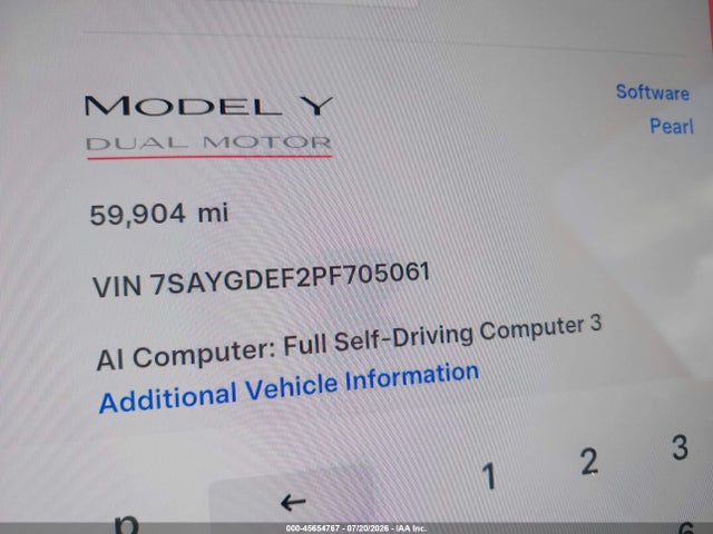 Aukcja sprzedaży 2023 Tesla Model Y Performance Dual Motor All-wheel Drive, vin: 7SAYGDEF2PF705061, numer aukcji: 45654767